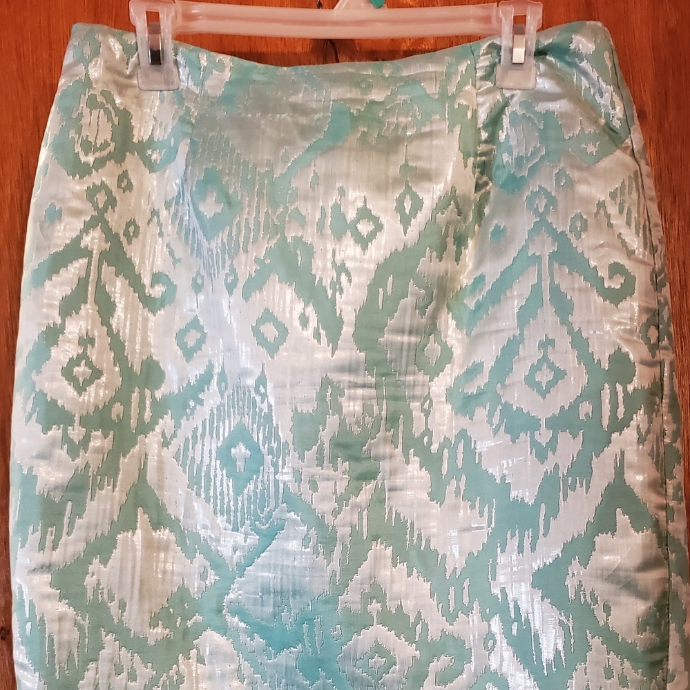 Teal and silver skirt